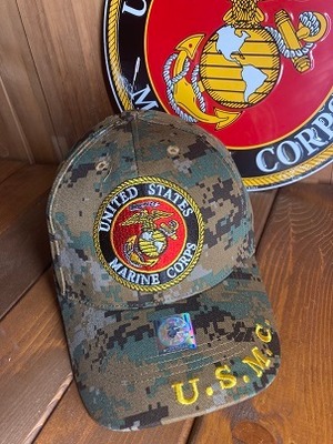ミリタリー 帽子 US MARINES 海兵隊　　カモ　キャップ  CP00324