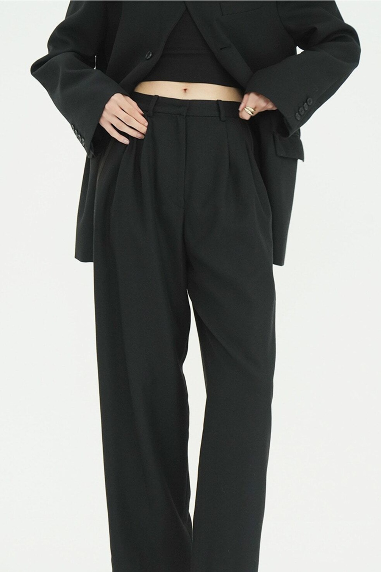 CLANE HERRINGBONE LINE PANTS