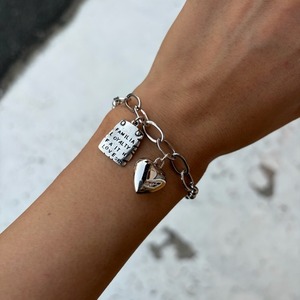TOPANGA Accessory　 Silver heart charm Bracelet　シルバーハートチャームブレスレット　Silver　bracelet　シルバー　ブレスレット