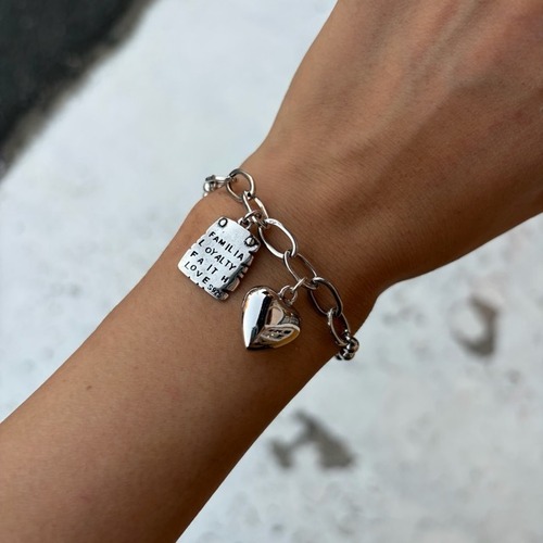 TOPANGA Accessory　 Silver heart charm Bracelet　シルバーハートチャームブレスレット　Silver　bracelet　シルバー　ブレスレット