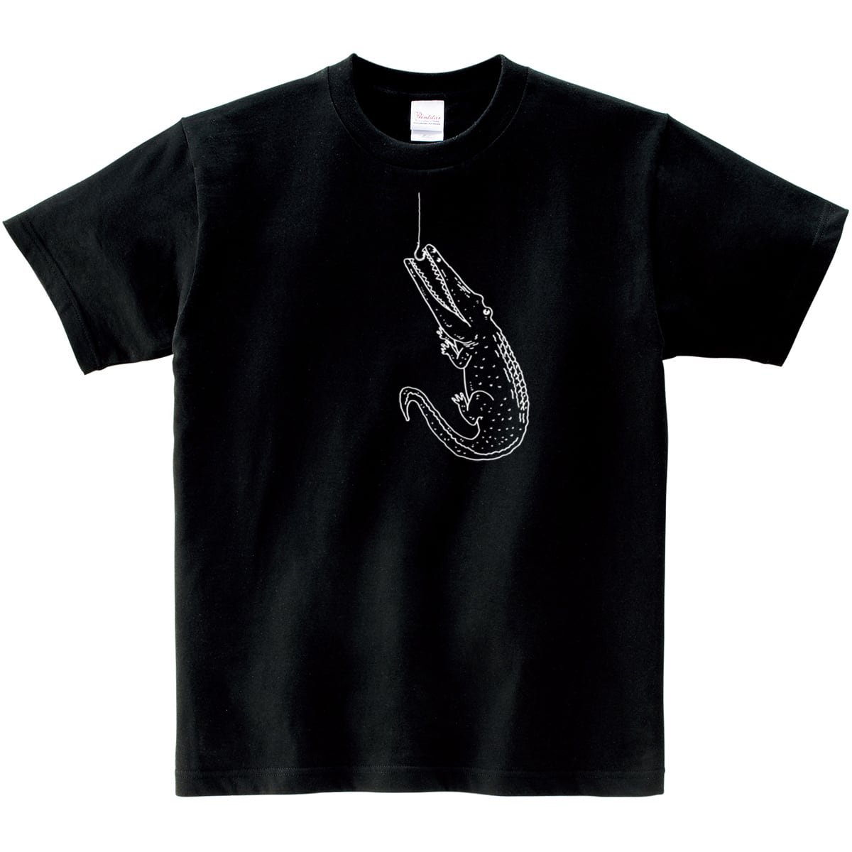ワニ釣り Tシャツ am15 ワニ Tシャツ おもしろtシャツ 動物Tシャツ 手描き アニマル
