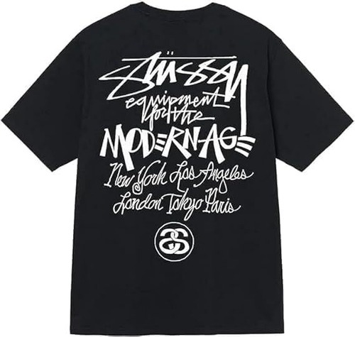 【ステューシー】半袖Tシャツ STUSSY MODERN AGE TEE BLACK [並行輸入]
