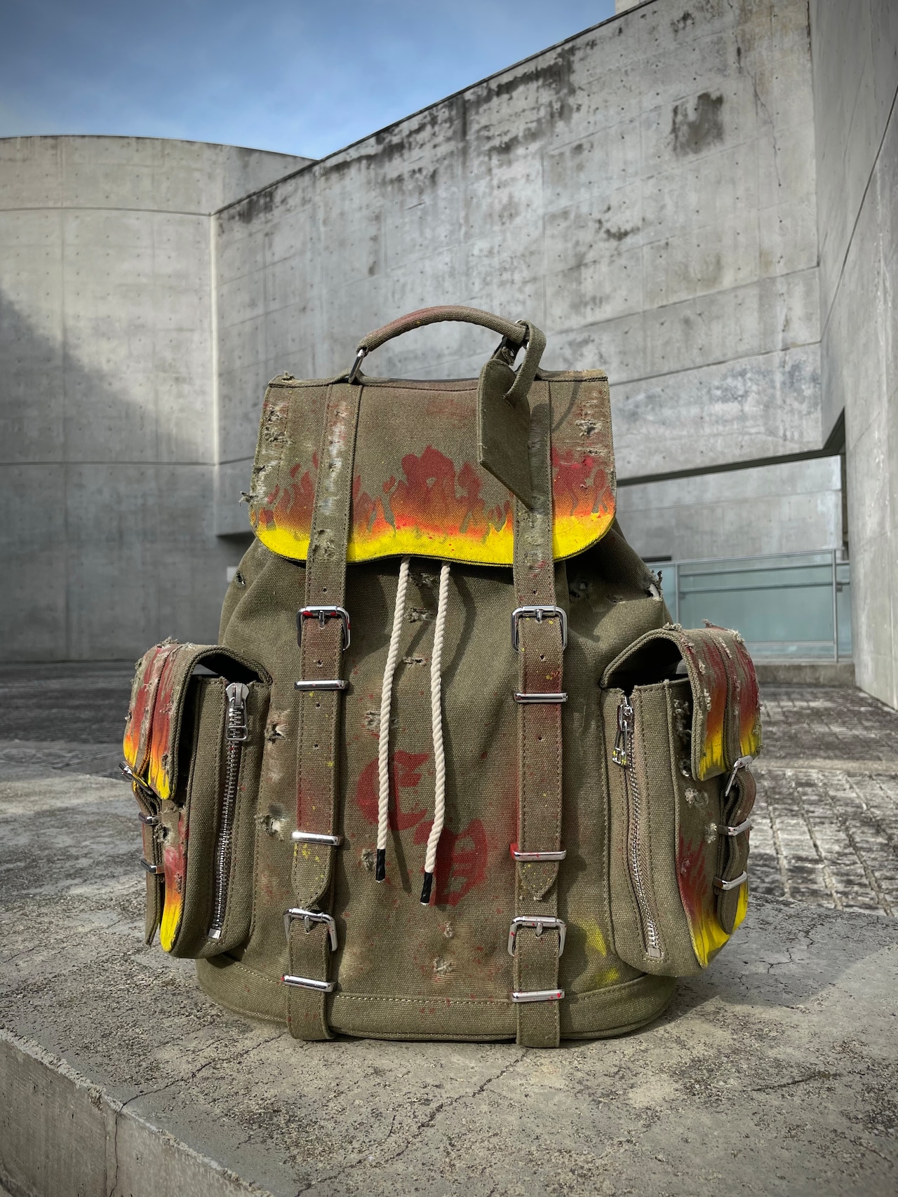 【Only One】Vintage Cotton Flame Backpack No.032 【022】