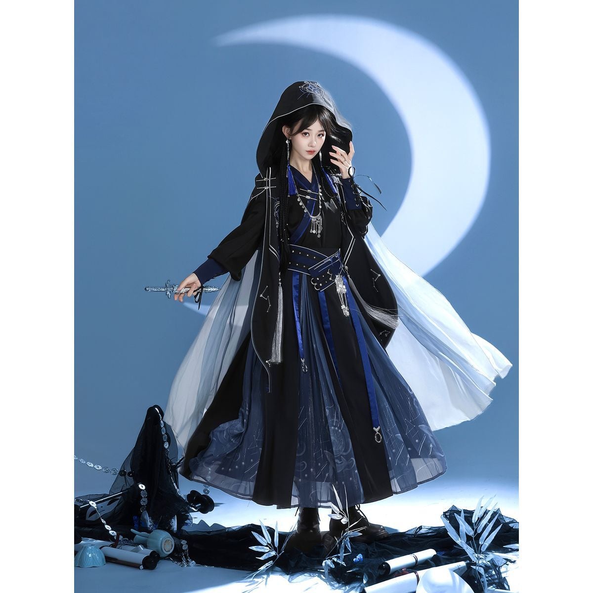 東洋風x黒魔術師モチーフマントセットアップ | Maiden's Rêve