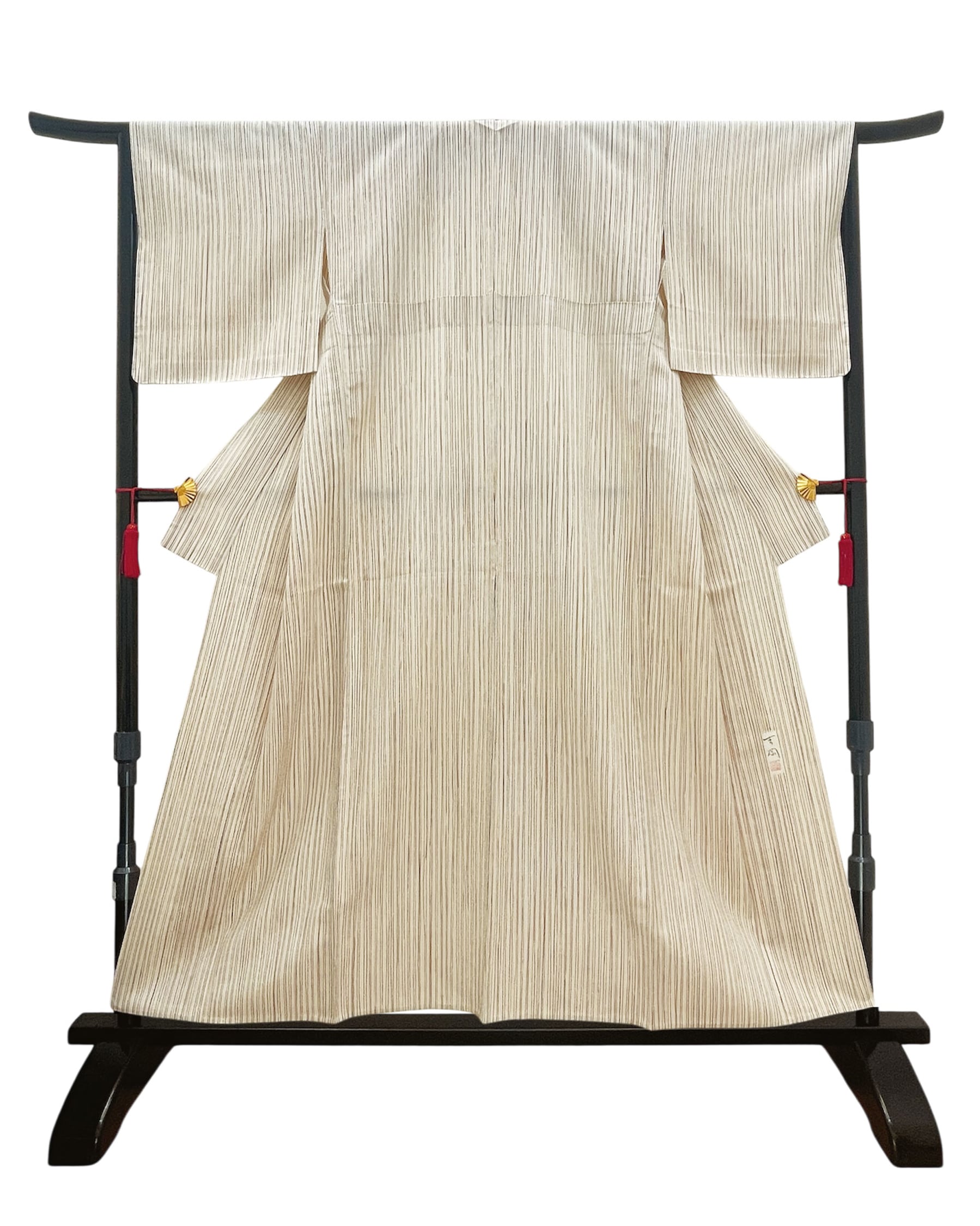 (単)染司よしおか作手引き縞ちりめん LUKMR−0017(リユース品)