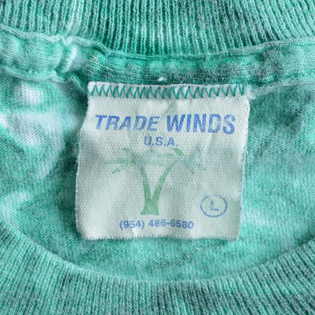 80s 90s スマイル 刺繍ドレッドヘアー タイダイTシャツ USA製 緑 NY OLDIES