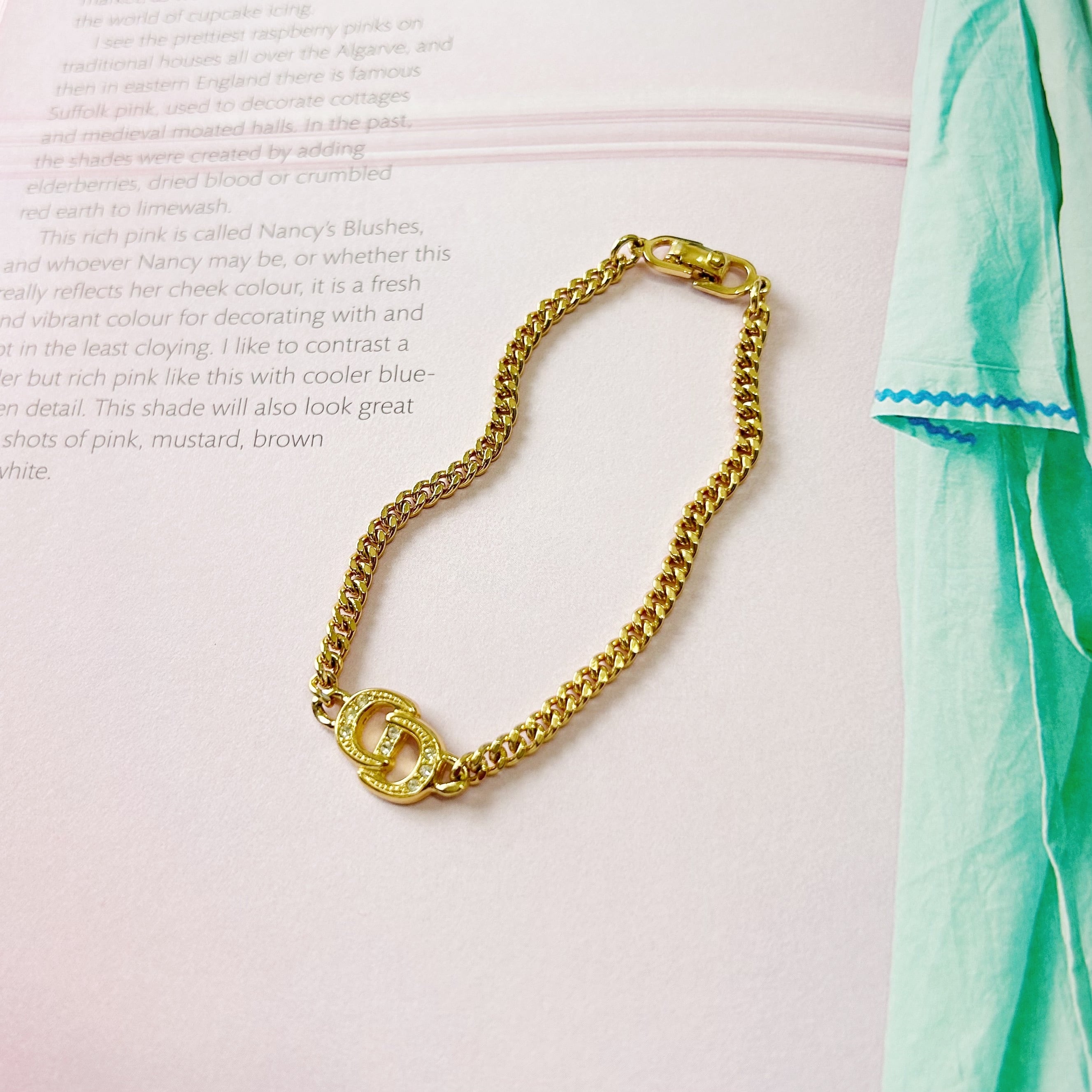 B8046】Christian Dior logo chain bracelet/クリスチャンディオール B8046】Christian Dior logo chain bracelet/クリスチャンディオール