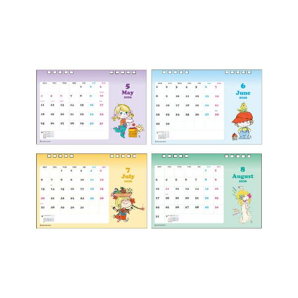 水森亜土 2026年 デスクカレンダー 日本製 | キャラクターグッズの