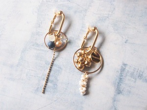 hoop charm pierce/earing(gold)