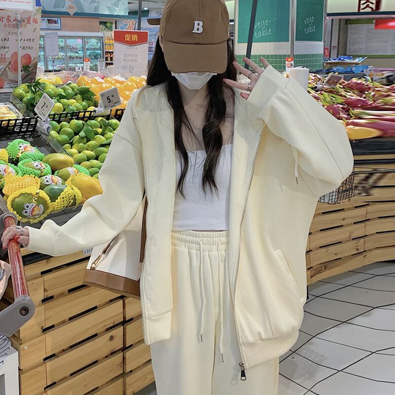 フードセーター コート ルーズスタイルスプリングオータムカジュアルトップス 春物 秋物 スーパーモール61346148558