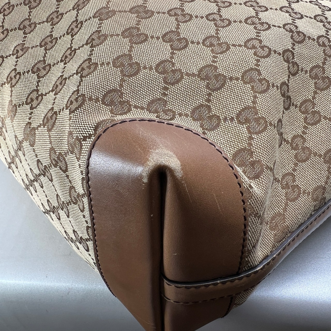 GUCCI グッチ GG キャンバス トートバッグ ベージュ A-12886