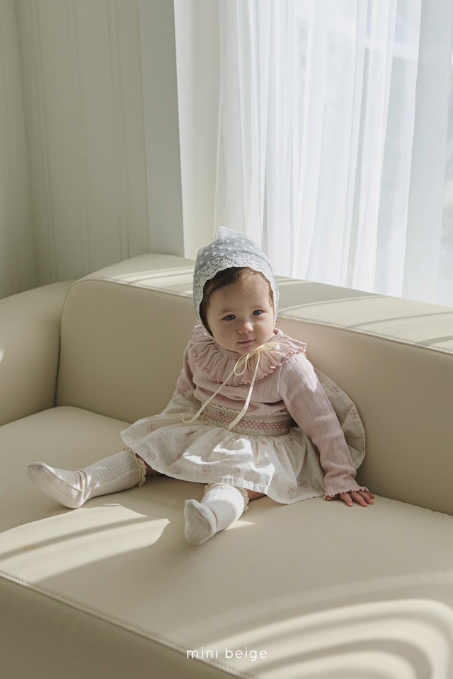 即納 18M LAST 1 - Eyelet Frill Folty [ mini beige ]