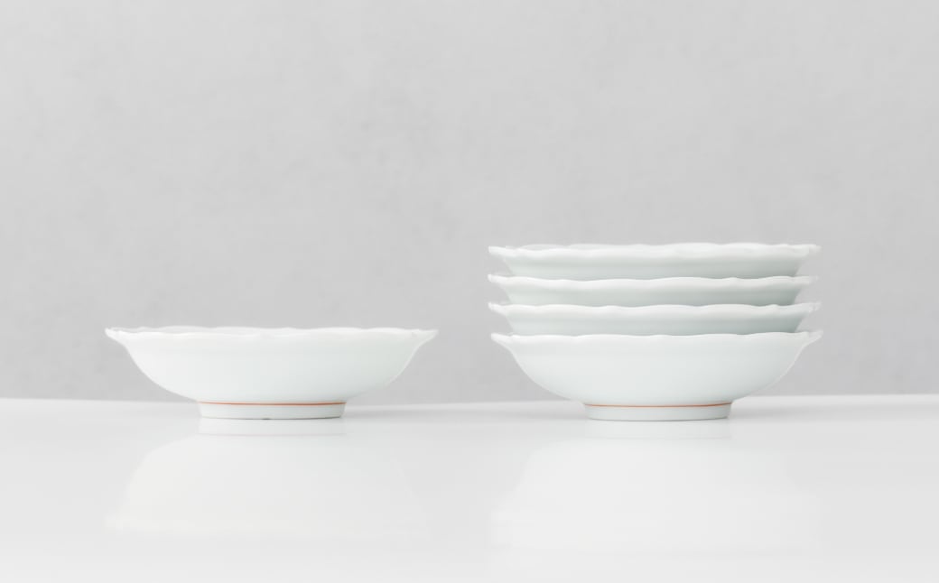 窯元伊兵衛】有田焼／三寸輪花深皿 5枚セット | ピースクラフツ