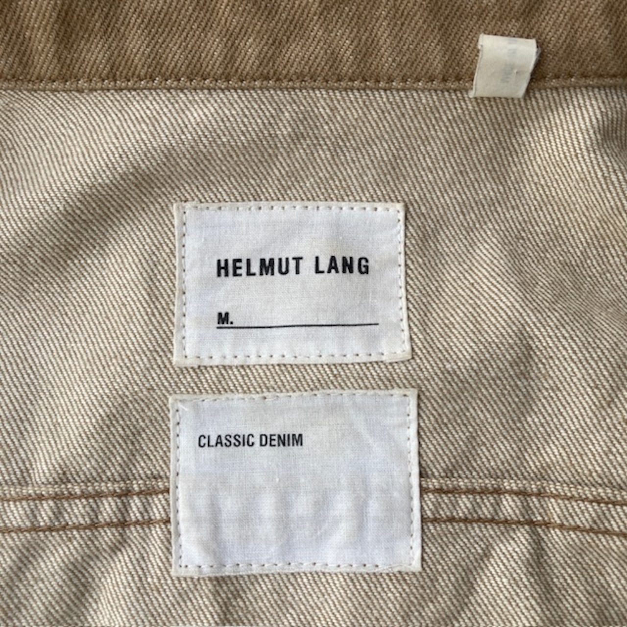 Helmut Lang ヘルムートラング 本人期 デニムジャケット トラッカー プラダ期 イタリア製 ベージュ ヴィンテージ古着 42 画像10