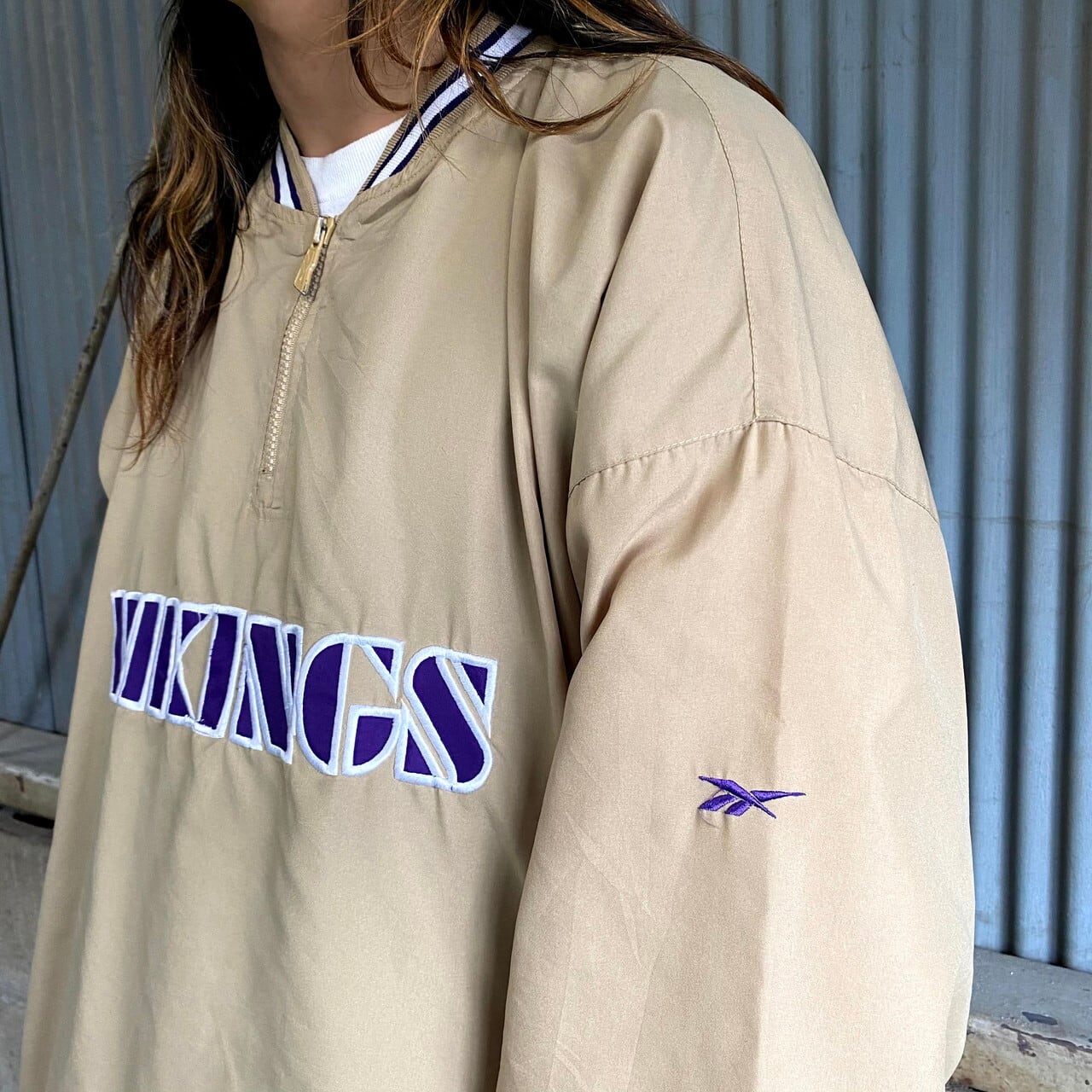 プルオーバー　NFL VIKINGS リーボック　2XL ナイロンジャケット