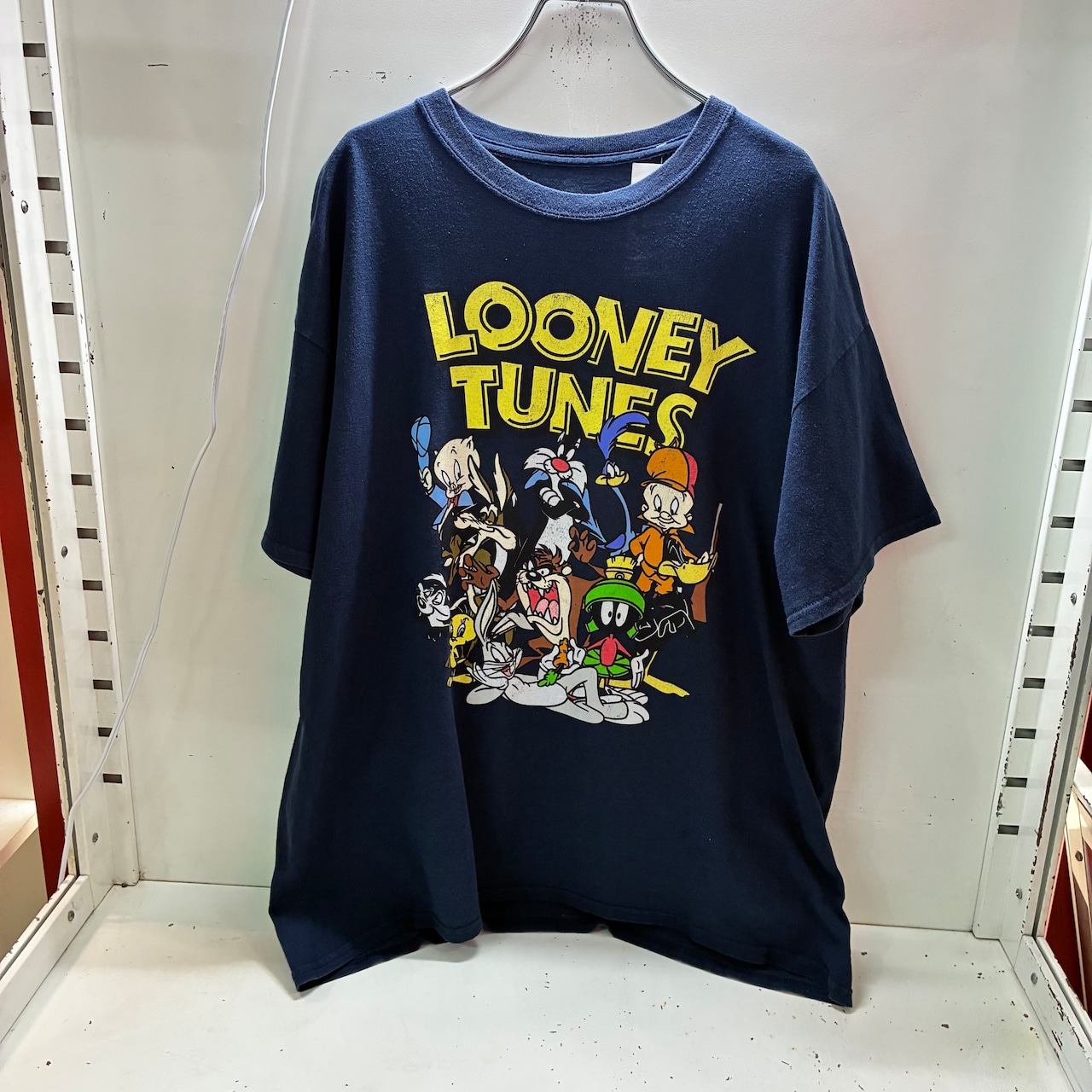 LOONEY TUNES キャラクタープリントTシャツ バッグス・バニー タズマニアンデビル ブラック
