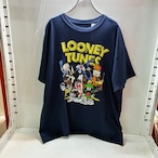 LOONEY TUNES キャラクタープリントTシャツ バッグス・バニー タズマニアンデビル ブラック