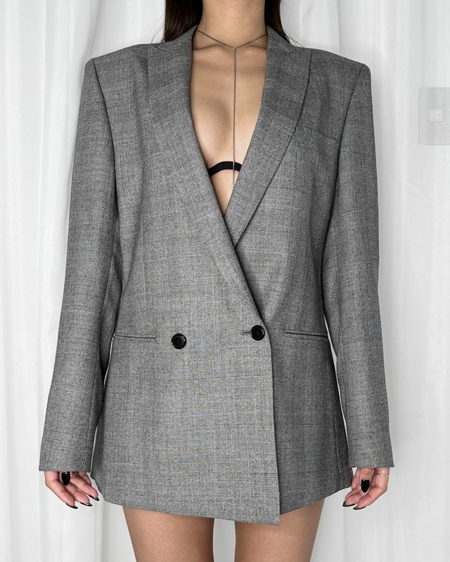 Double breasted tailored jacket-Check / MOOL