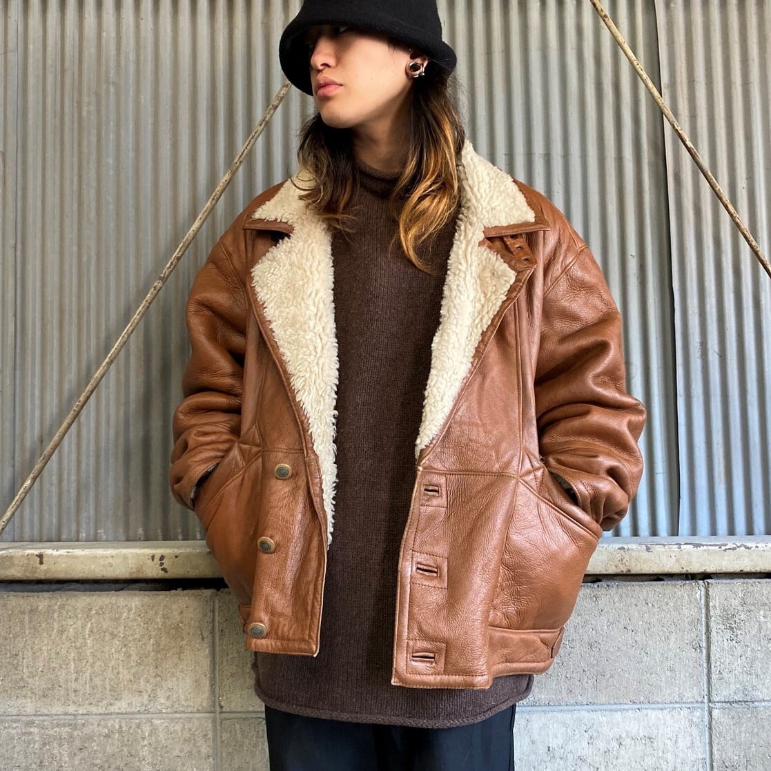 90s vintage Shearling original ムートンジャケットShea - 毛皮