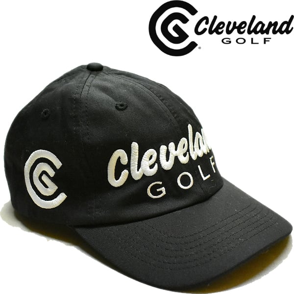 1点物◇クリーブランドゴルフCleveland黒ベースボールキャップUSA古着
