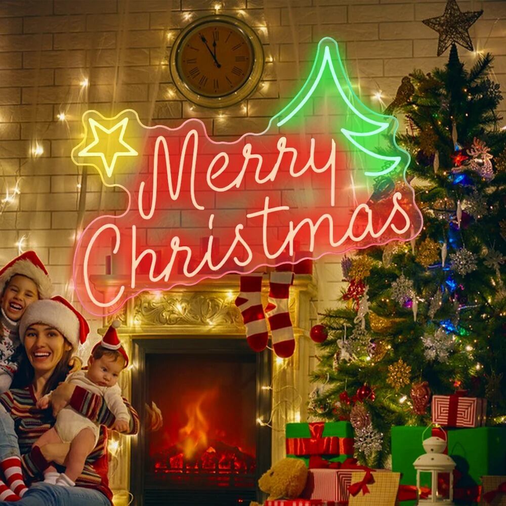 特大 LEDライト ネオンサイン 看板 メリークリスマス Merry Christmas