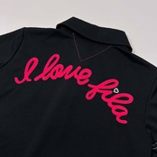 FILA GOLF フィラ ゴルフ 背中BIG刺繍 半袖 ポロシャツ サイズ S /ブラック/レディース/スポーツ