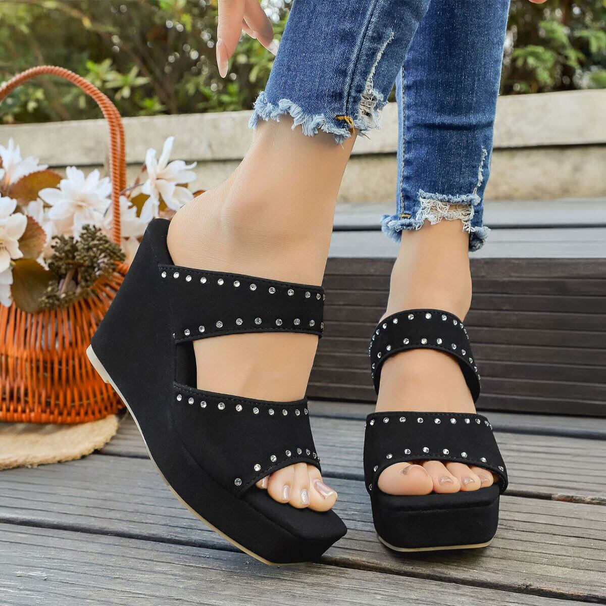 ウェッジソール サンダル 厚底 レディース 春夏 韓国 きれいめ 大人 かわいい スクエアトゥ ミュールサンダル おしゃれ 歩きやすい 疲れにくい シンプル 大人可愛い 大人女子