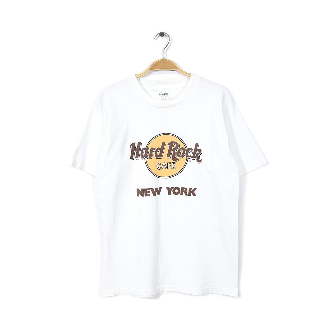 80s ハードロックカフェ USA製 ヴィンテージTシャツ 袖裾シングル ホワイト HARD ROCK CAFE NEW YORK メンズM 古着  @BZ0063 | ヤング衣料店 powered by BASE