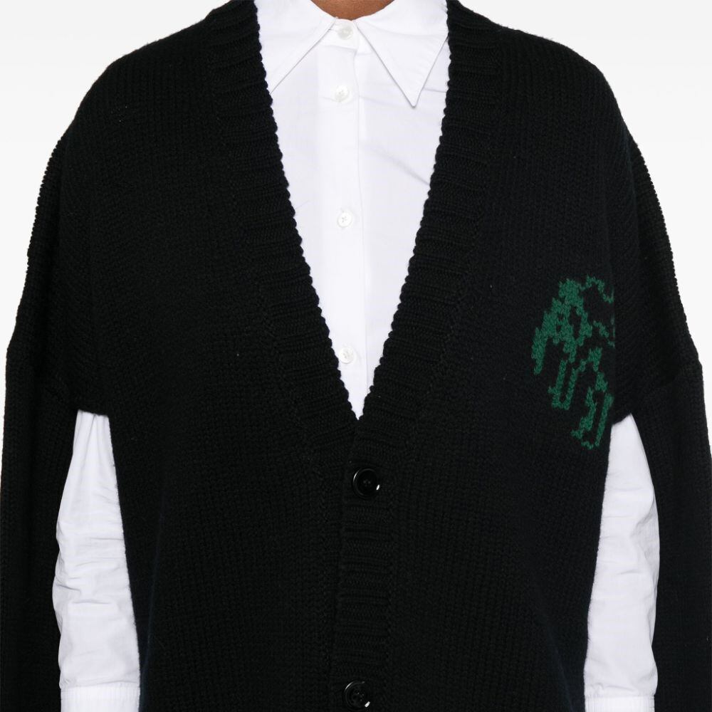 MM6 LOST MY PET OVERSIZE CARDIGAN BLACK/GREEN | SAKAN LES YEUX