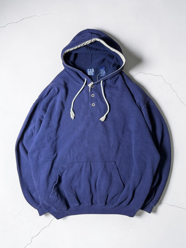 ［90s］Old Gap Henley Neck Hoodie Sweat Vintage XL