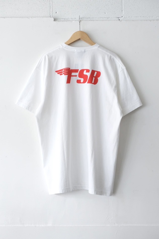 FSB S/S Tee 'wing logo'　White,Foggy Charcoal