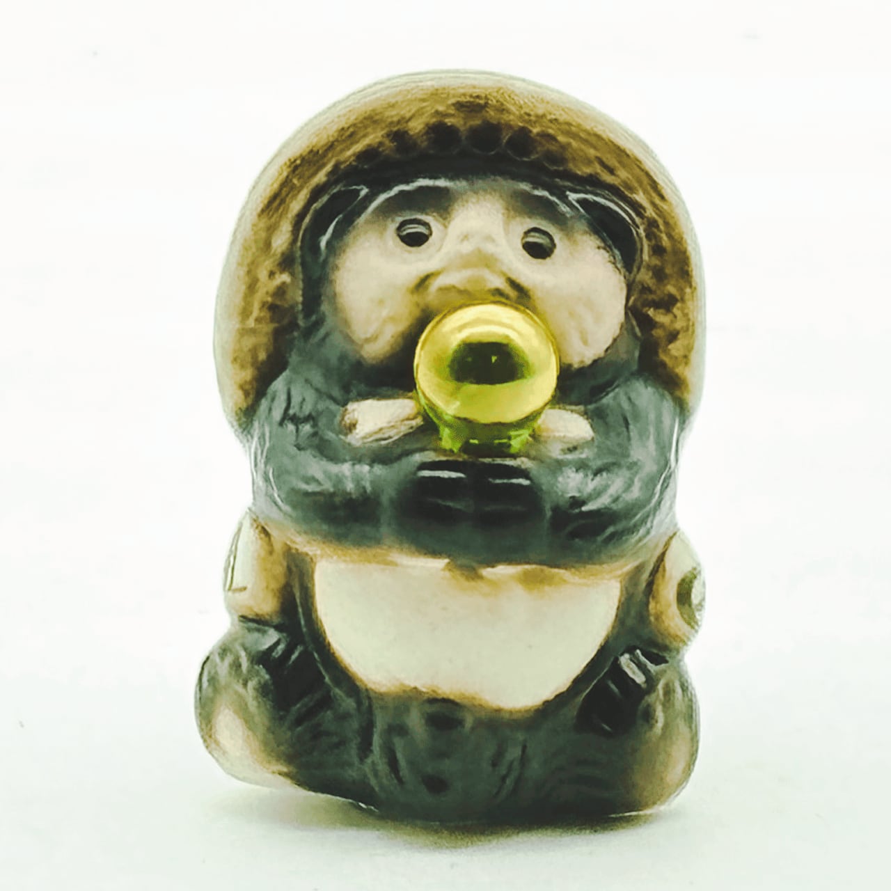 信楽焼・3号ミニ風水狸(黄)