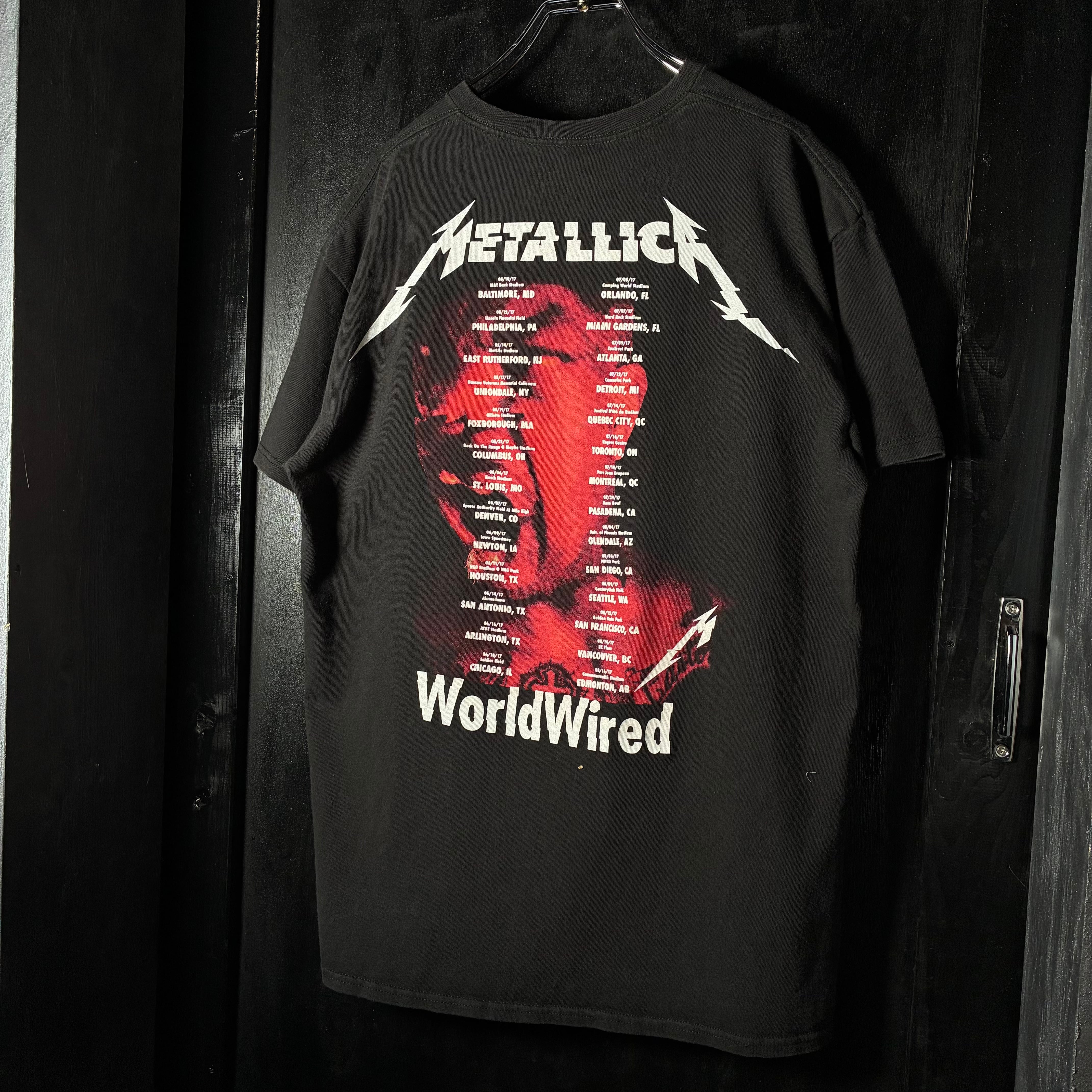 メタリカ　2017ワールドツアー限定tシャツ METALLICA 2017 WorldWired Tour Tシャツ バックプリント メタリカ