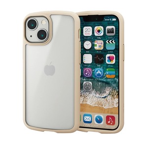 【努力特価】エレコム iPhone 13 mini/ハイブリッドケース/シルキークリア/アイボリー