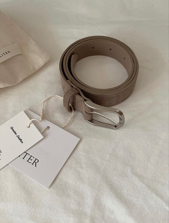[LITER] mog real leather suede belt (即納)