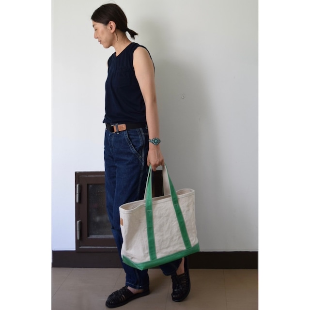 Simva 161-0041GR New Canvas-Leather Tote Medium Green