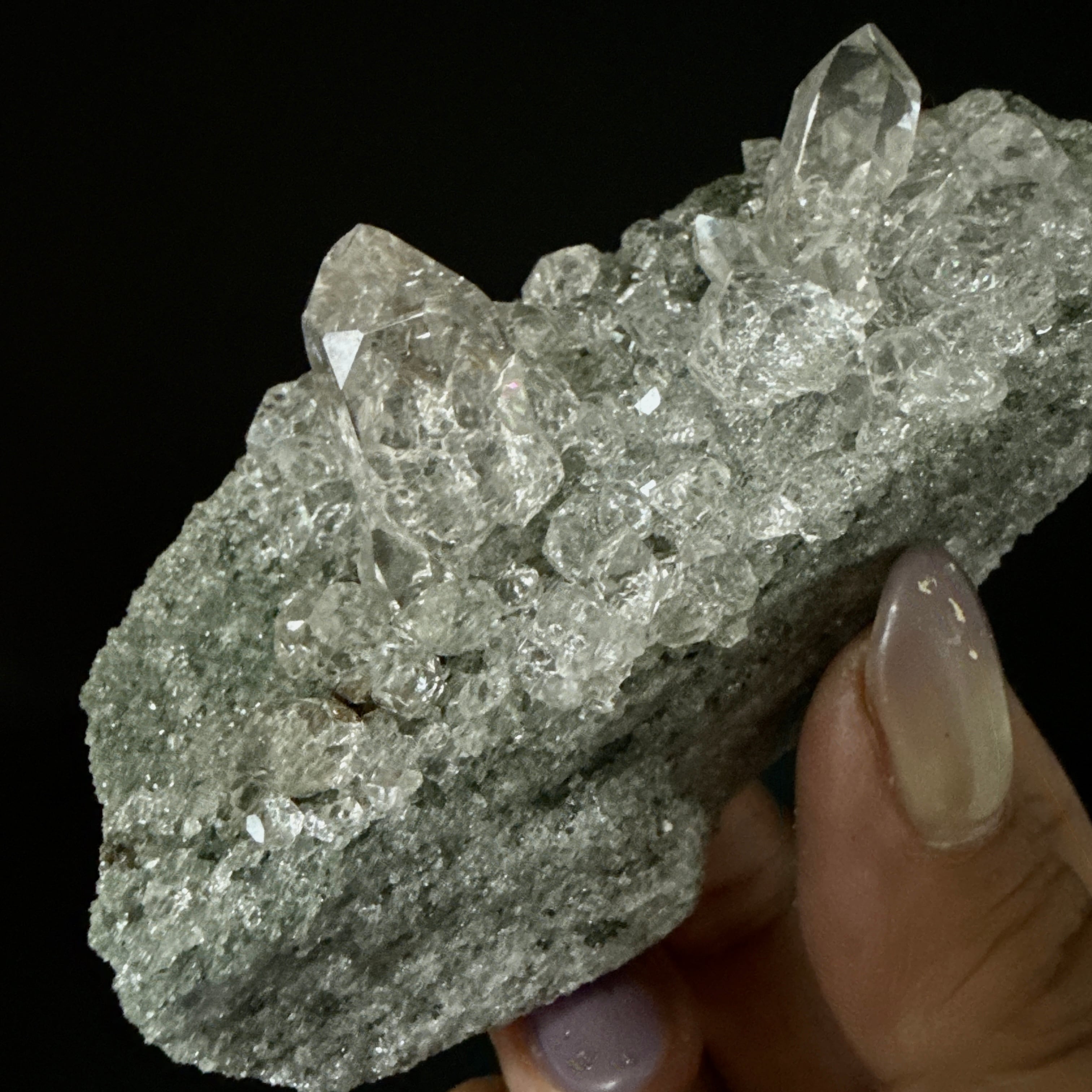 マニハール　ルチル　水晶　クラスター 382 インドマニハール産ルチル入り水晶クラスター | Mea Via Stone