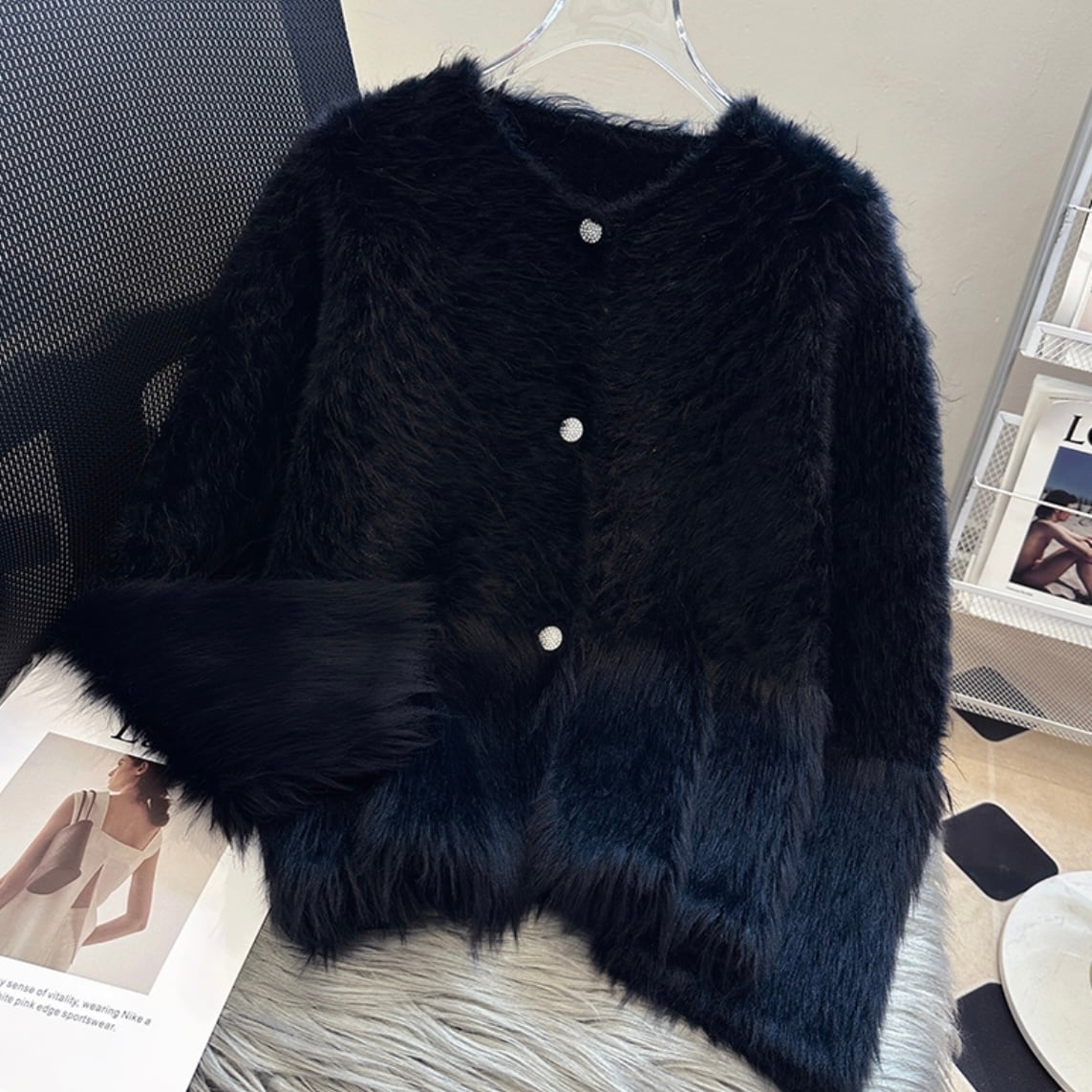 hem fur cardigan［4 color］ | Bonnecloche