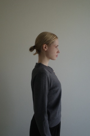polo knit pullover (gray)