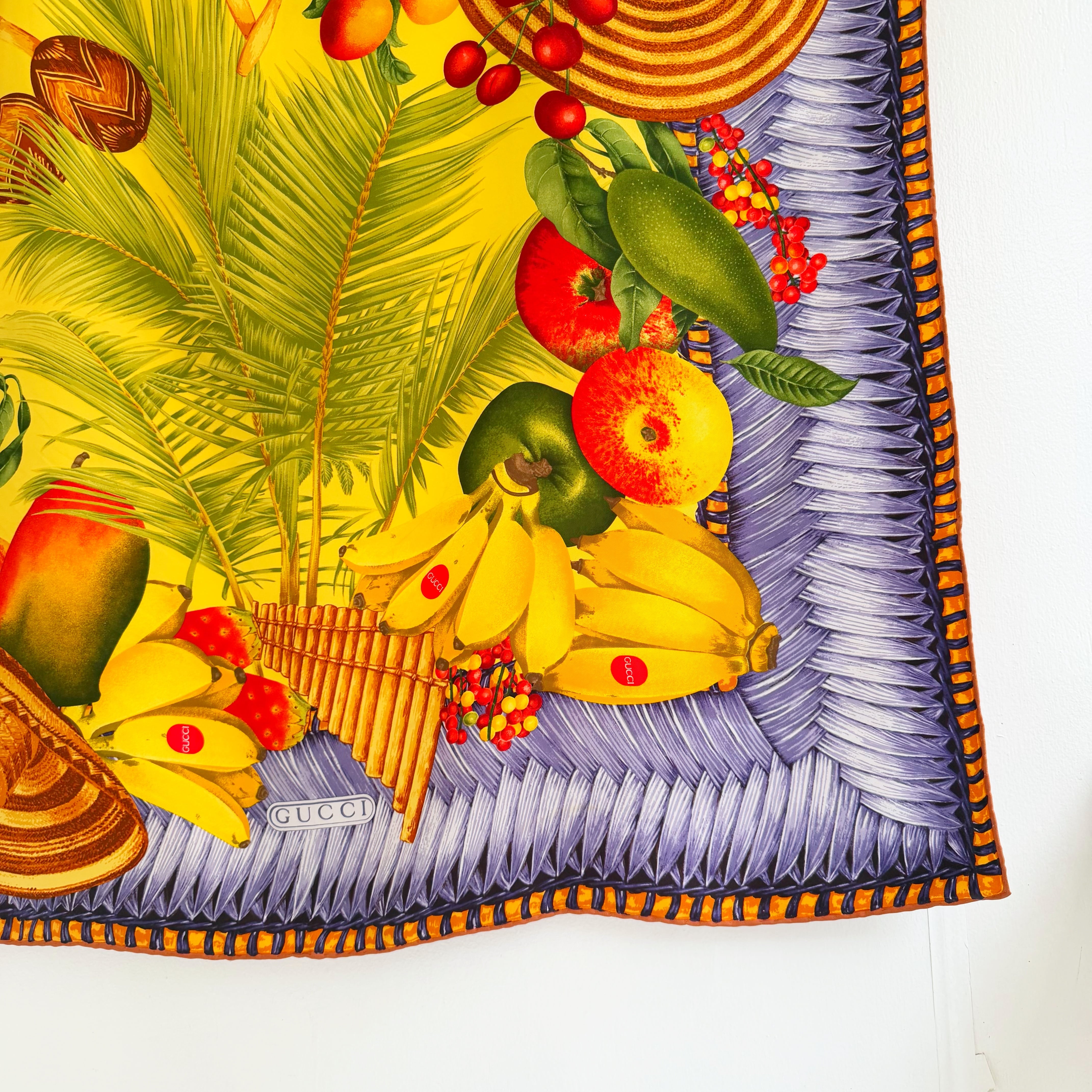 dead stock- GUCCI silk fruits scarf | TOKYO LAMPOON online shop