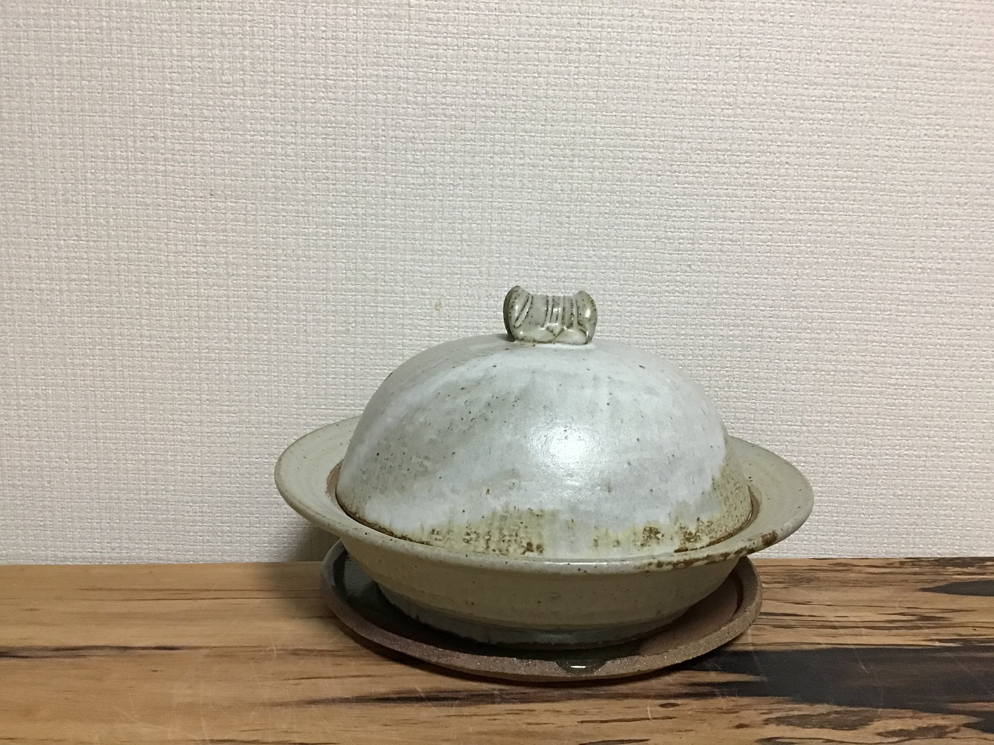 矢筈窯　ラジウム釉蒸し器（敷皿付き） 矢筈窯 ラジウム釉蒸し器（敷皿付き） ラジウム釉蒸し器（敷皿付き