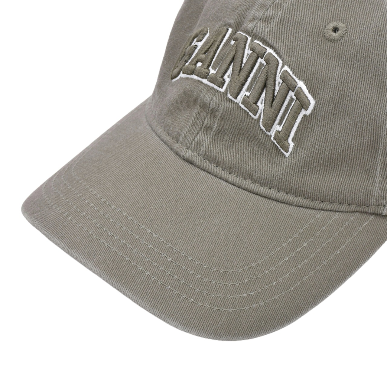 【GANNI】Washed Cotton Canvas Cap Emb - 7