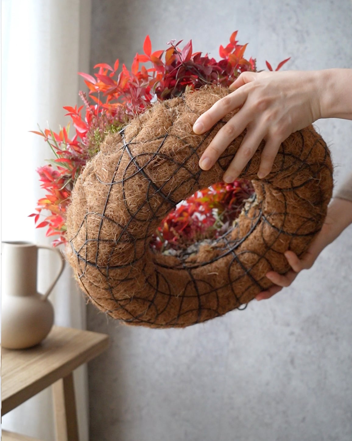 植え込み作品】南天のリース35cm（送料込み） | アトリエ ヴィネット