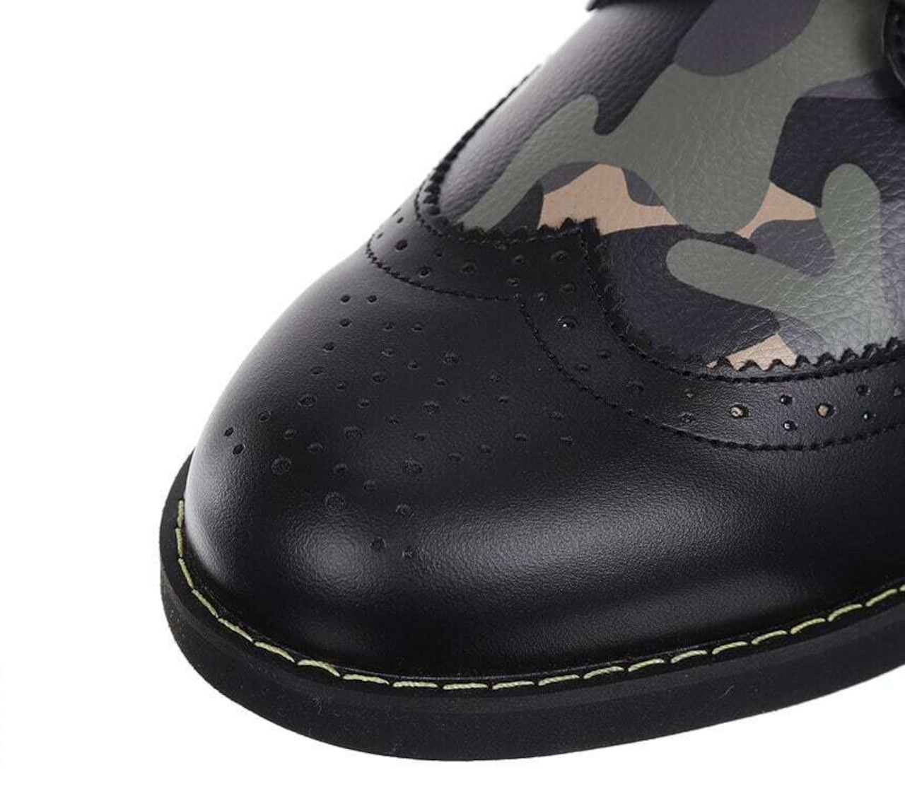 M Camo Wing Tip Brogue Shoes