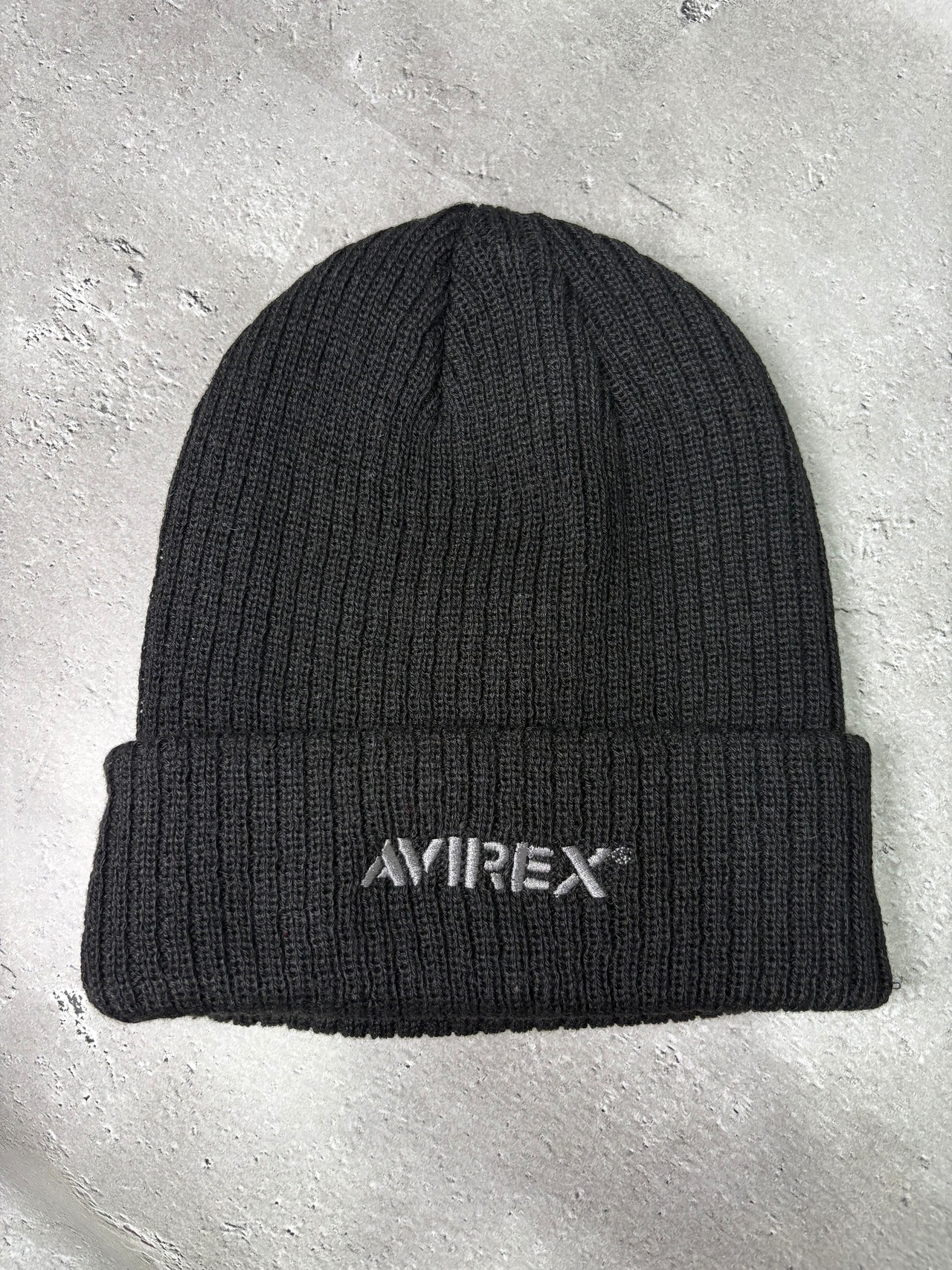 AVIREX / アヴィレックス ダブルアーチロゴニットワッチ ニット帽 ブラック