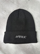 AVIREX / アヴィレックス ダブルアーチロゴニットワッチ ニット帽 ブラック