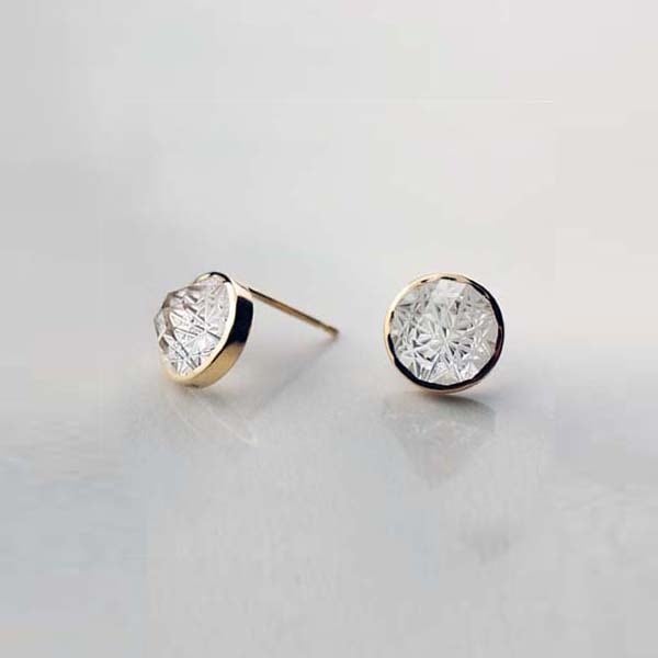 KIRIKO / Rock Crystal Pierced Earrings (Round / E188P-CQ)