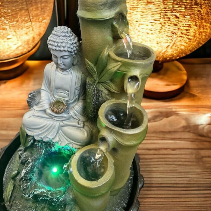 流水のオブジェ 縁起物 大仏 AT24006 仏様 座禅 座像 和風 日本庭園風