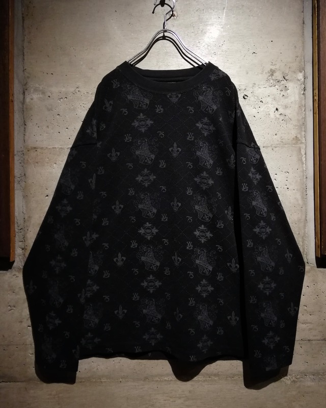 【Caka】"OLD AVIREX" Logo Pattern Loose L/S Thermal T-Shirt