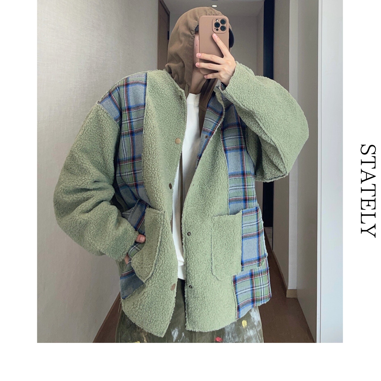 リバーシブル Sherpa チェックジャケット_O71・画像13